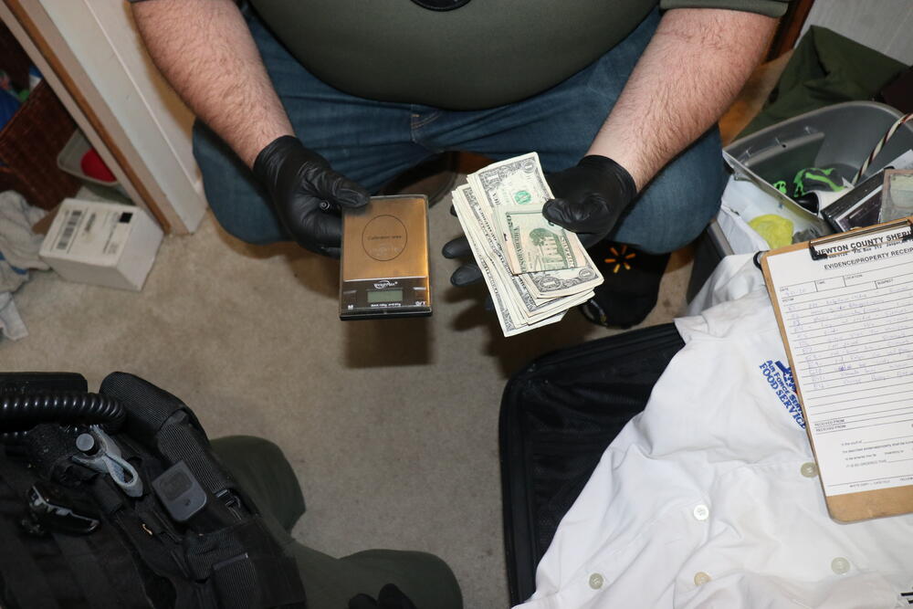 Money and Scale seized from Search Warrant
