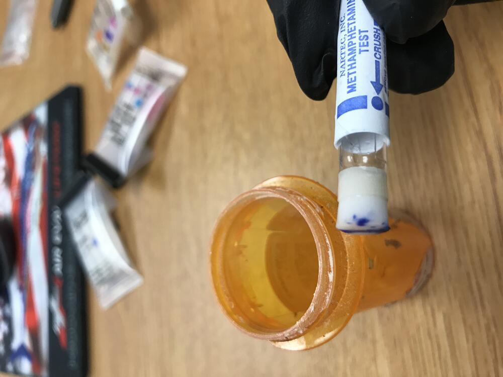 Pill bottle with Methamphetamine