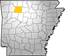 State of Arkansas showing the location of Newton County